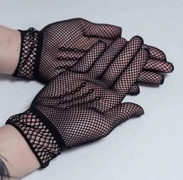 Černé síťované rukavice-dlaň